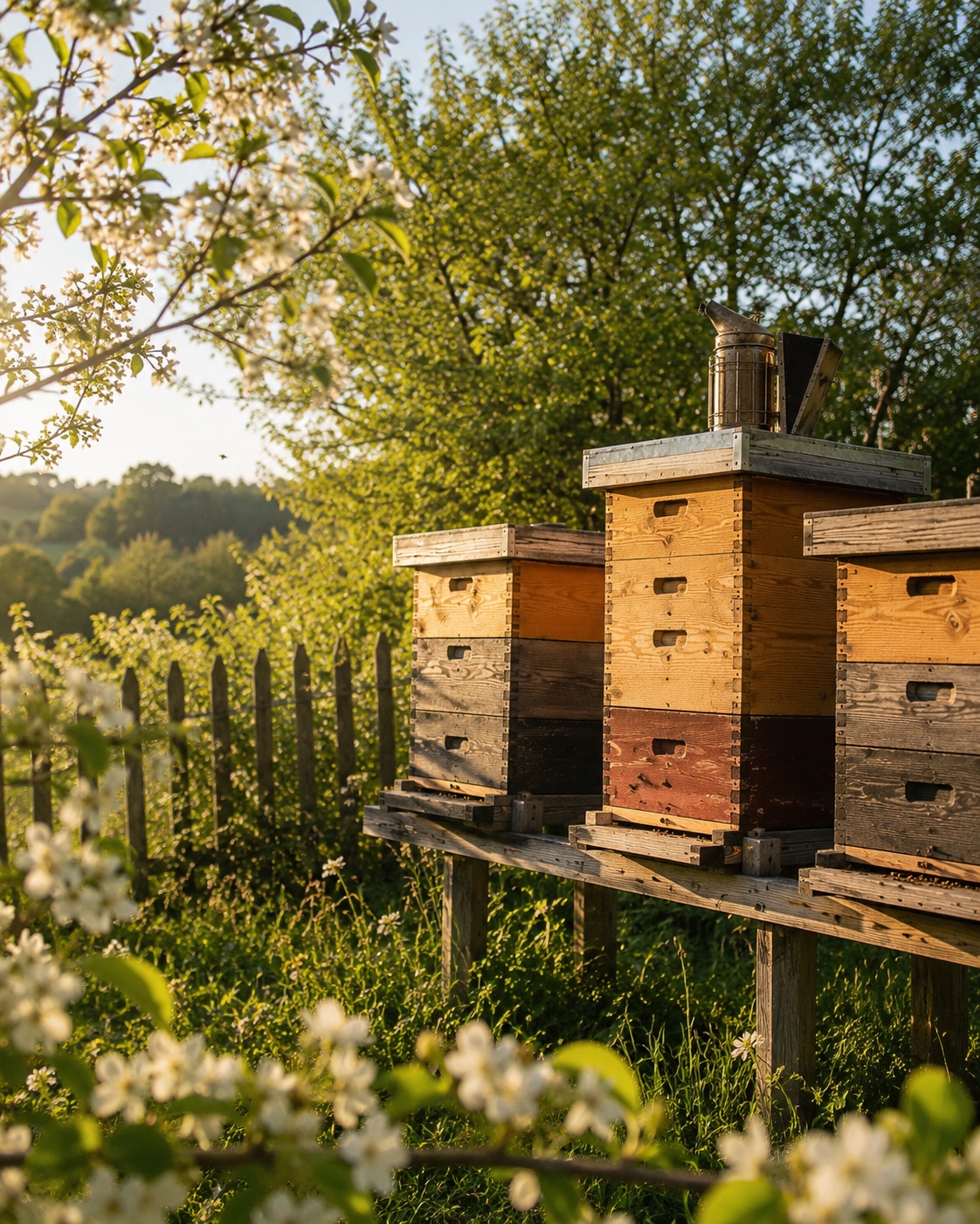 Unsere Bienenbeuten im Garten im Bergischen Land
